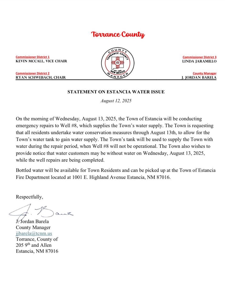 statement on water issue